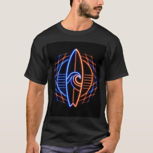 Vibewave Neon Surfboard Design – Retro Wave Glow A T-Shirt