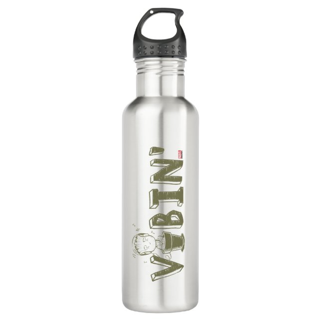 Vibin' Groot Typography Graphic 710 Ml Water Bottle (Front)