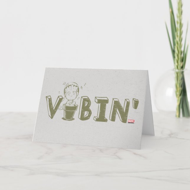 Vibin' Groot Typography Graphic Card (Front)