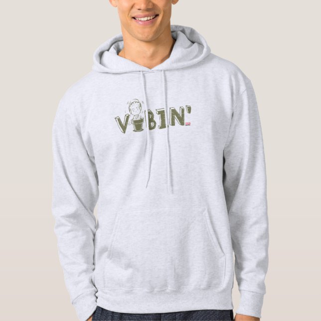Vibin' Groot Typography Graphic Hoodie (Front)