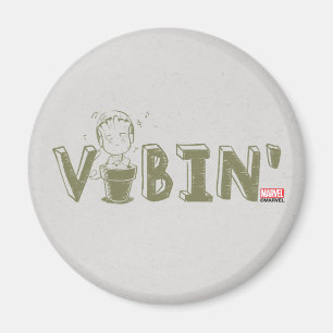 Vibin' Groot Typography Graphic Magnet