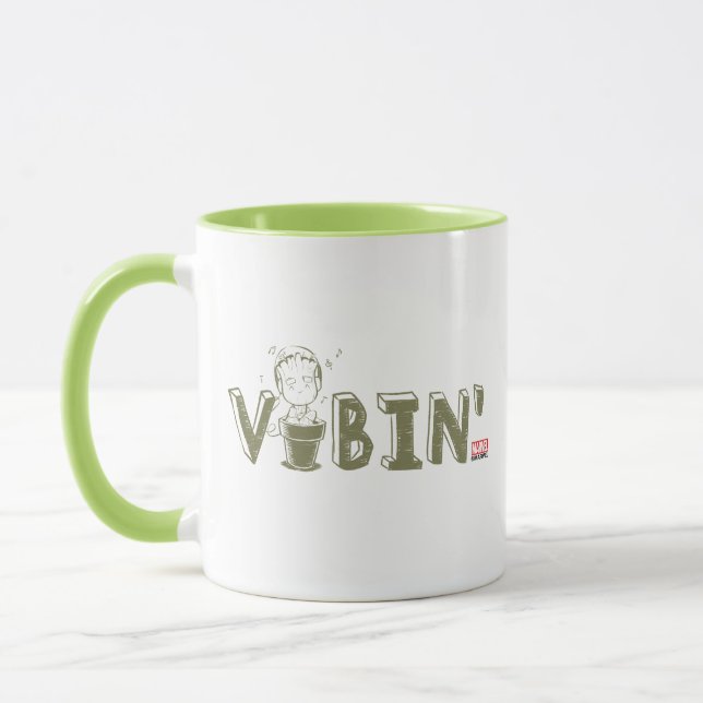 Vibin' Groot Typography Graphic Mug (Left)