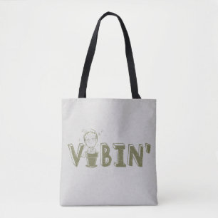 Vibin' Groot Typography Graphic Tote Bag