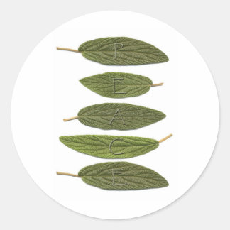 VIBIRNUM leaves PEACE Classic Round Sticker