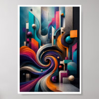 Vibrant 3D Abstract Spiral Wall Art