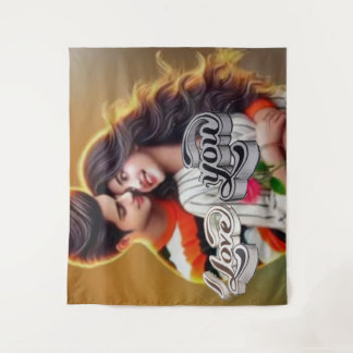 Vibrant 3D Colourful Digital Art Tapestry large