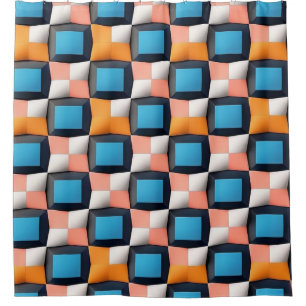 Vibrant 3D Geometric Illusion Pattern - Bold Colou
