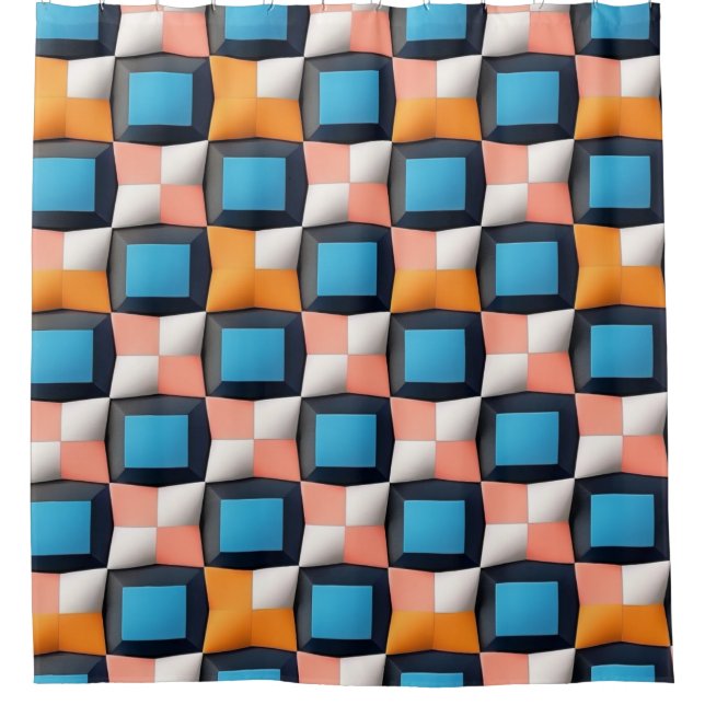 Vibrant 3D Geometric Illusion Pattern - Bold Colou (Front)