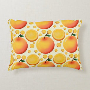 Vibrant 3D Glossy Orange and Mandarin fruit  Accent Pillow