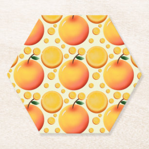 Vibrant 3D Glossy Orange and Mandarin fruit  Paper Coaster