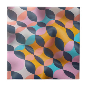 Vibrant 3D Petal Geometry Pattern in Bold Colours Tile