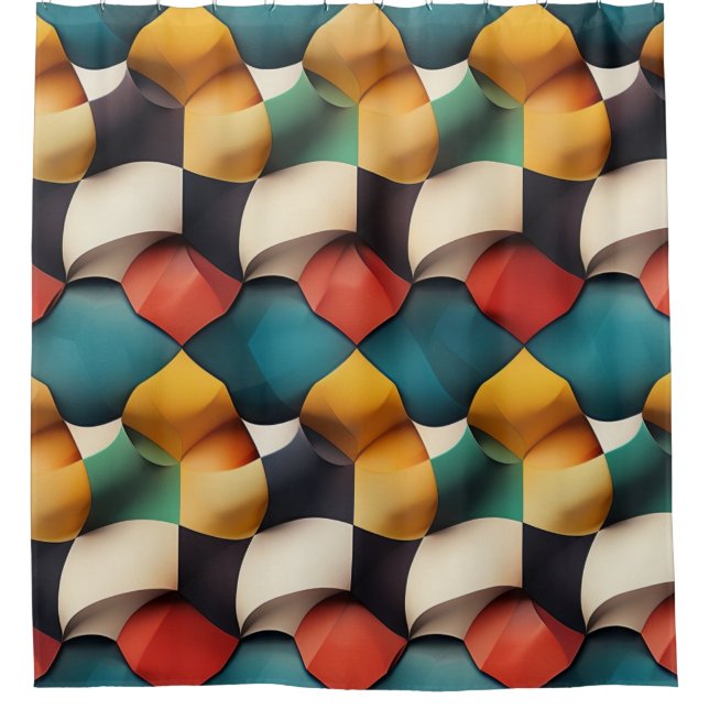 Vibrant 3D Petal Wave Geometric in Bold Colour (Front)