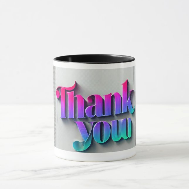 Vibrant 3D Thank You Mug (Center)