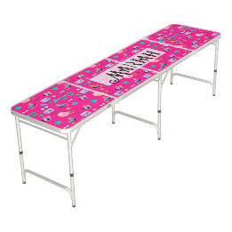 Vibrant 80s design beer pong table