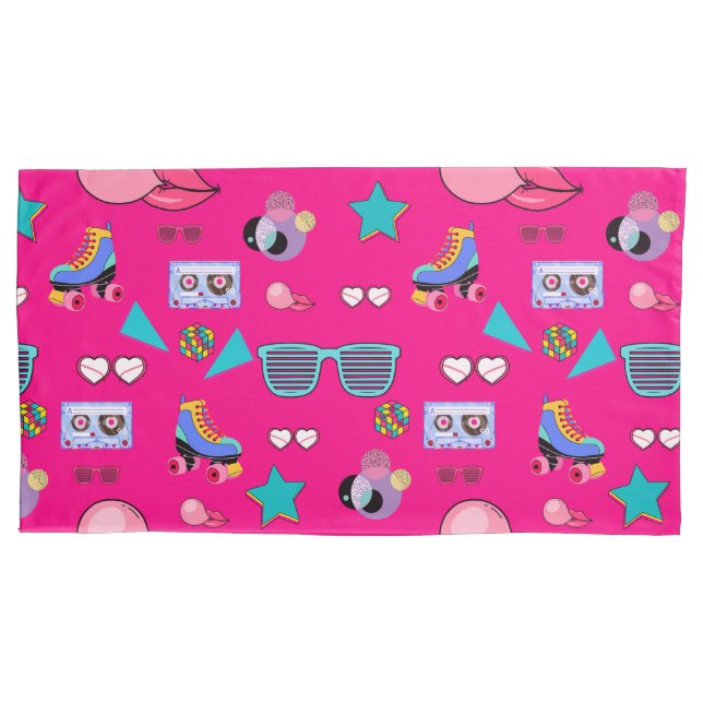 Vibrant 80s design pillowcase (Front)