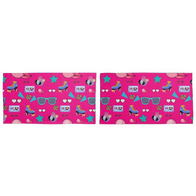 Vibrant 80s design pillowcase (Front-Set)