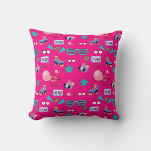 Vibrant 80s design throw pillow