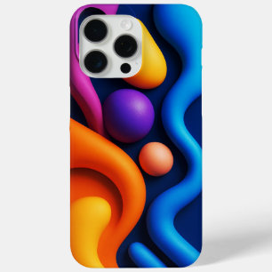 Vibrant Abstract 3D Shapes iPhone 15 Pro Max Case