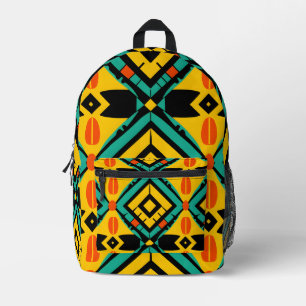 Vibrant Abstract African Pattern Printed Backpack