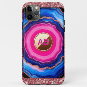 Vibrant Abstract Agate Pattern with Glittering iPhone 11 Pro Max Case