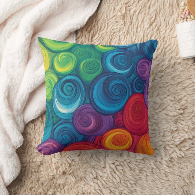 Vibrant Abstract Art Pillow Cover (Blanket)