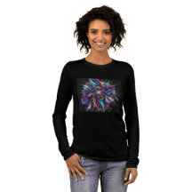 Vibrant Abstract Aura – Women’s Black T-Shirt
