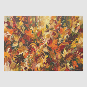 Vibrant Abstract Autumn Leaves Tissue Paper