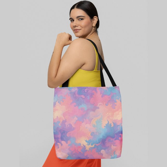 Vibrant abstract background with swirling patterns tote bag (Creator Uploaded)