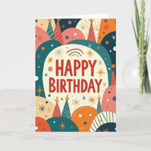 Vibrant Abstract Birthday Card