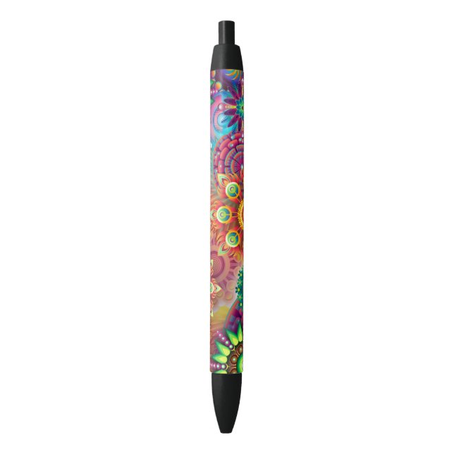 Vibrant Abstract Black Ink Pen (Front Vertical)