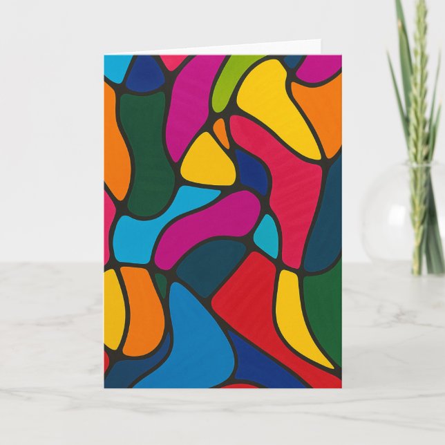 Vibrant Abstract Blank  Card (Front)