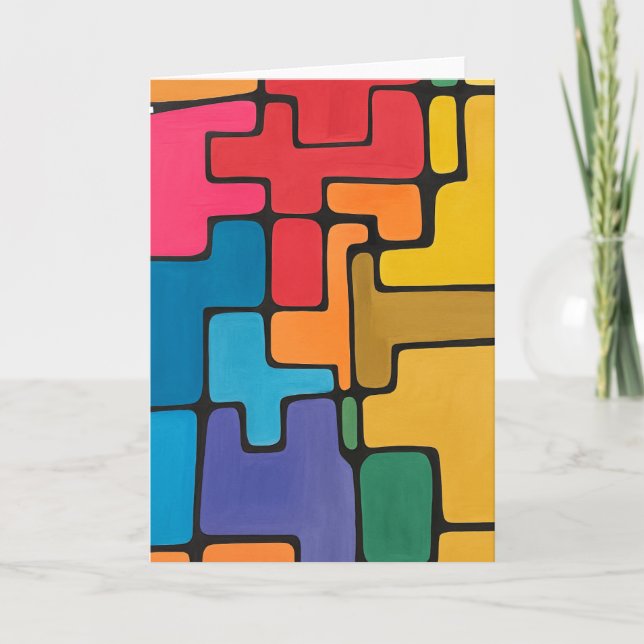 Vibrant Abstract Blank Note  Card (Front)