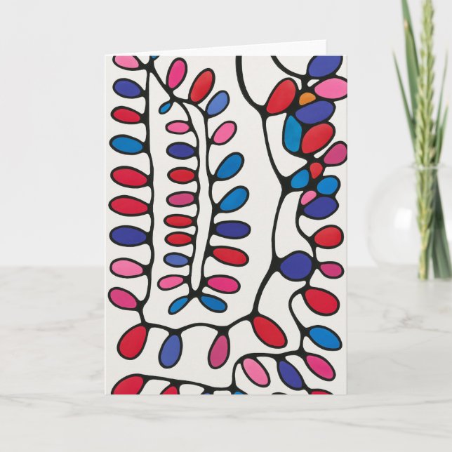 Vibrant Abstract Blank Note Card (Front)