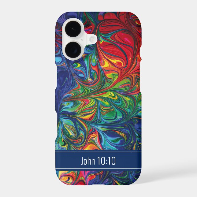 Vibrant Abstract Blue Scripture Personalized (Back)
