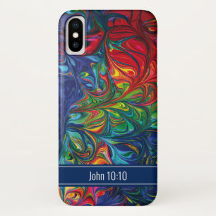 Vibrant Abstract Blue Scripture Personalized Case-Mate iPhone Case
