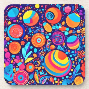 Vibrant Abstract Bubble Universe Coaster