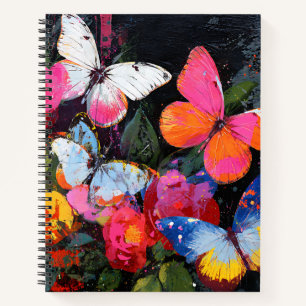 Vibrant Abstract Butterfly Flight (10) Notebook