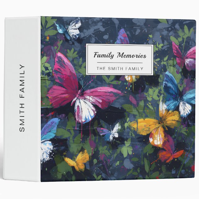 Vibrant Abstract Butterfly Flight (1) Binder (Front/Spine)