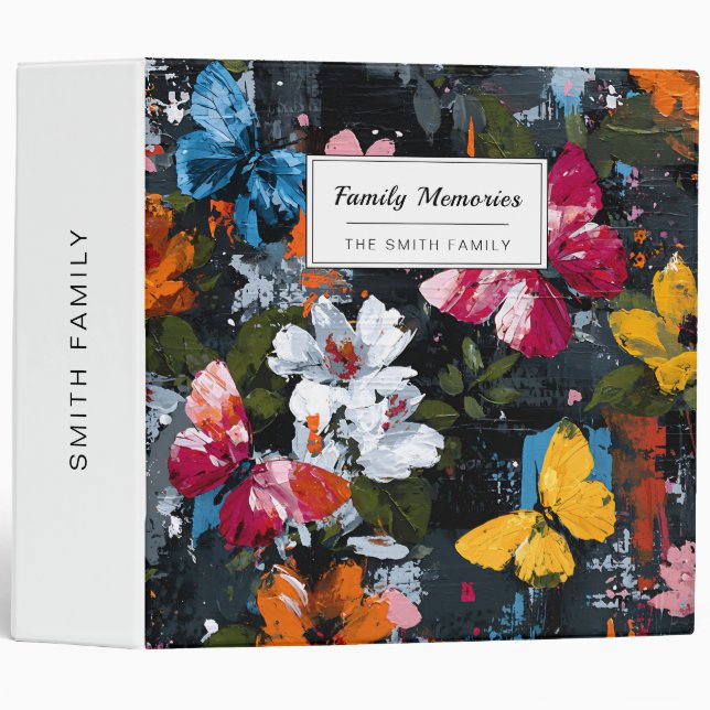 Vibrant Abstract Butterfly Flight (2) Binder (Front/Spine)