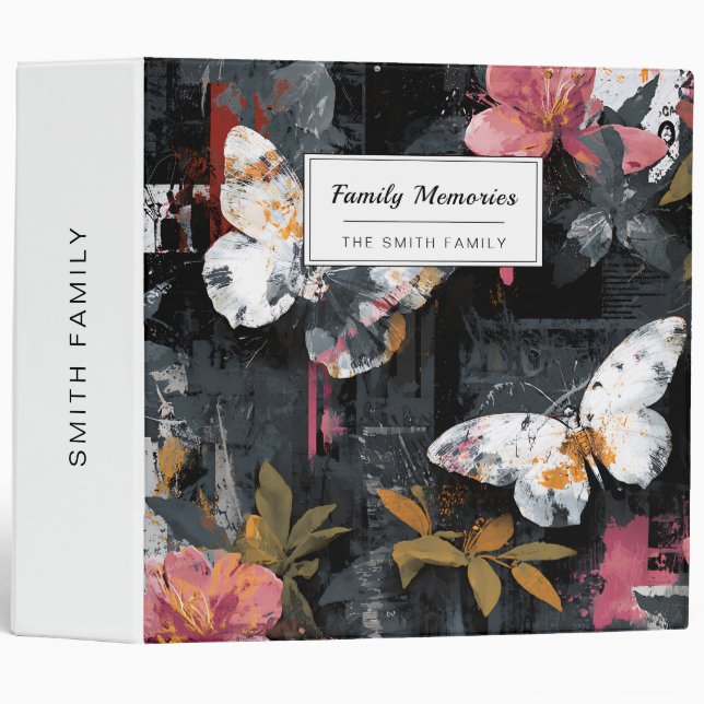 Vibrant Abstract Butterfly Flight (3) Binder (Front/Spine)