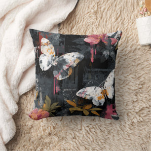Vibrant Abstract Butterfly Flight (3) Throw Pillow