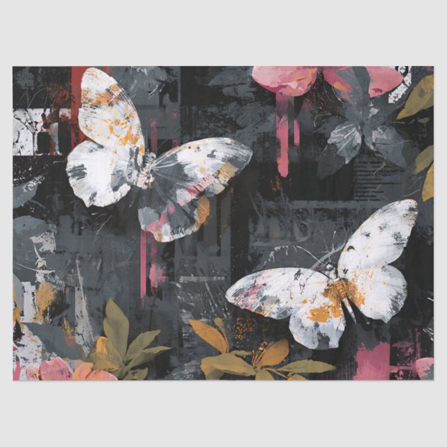 Vibrant Abstract Butterfly Flight (3) Tissue Paper (Front)