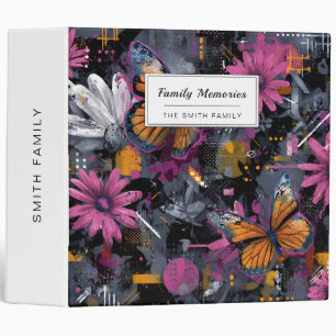 Vibrant Abstract Butterfly Flight (4) Binder