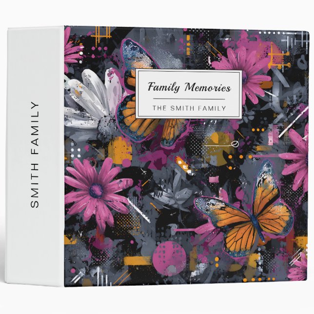 Vibrant Abstract Butterfly Flight (4) Binder (Front/Spine)