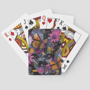 Vibrant Abstract Butterfly Flight (4) Playing Cards