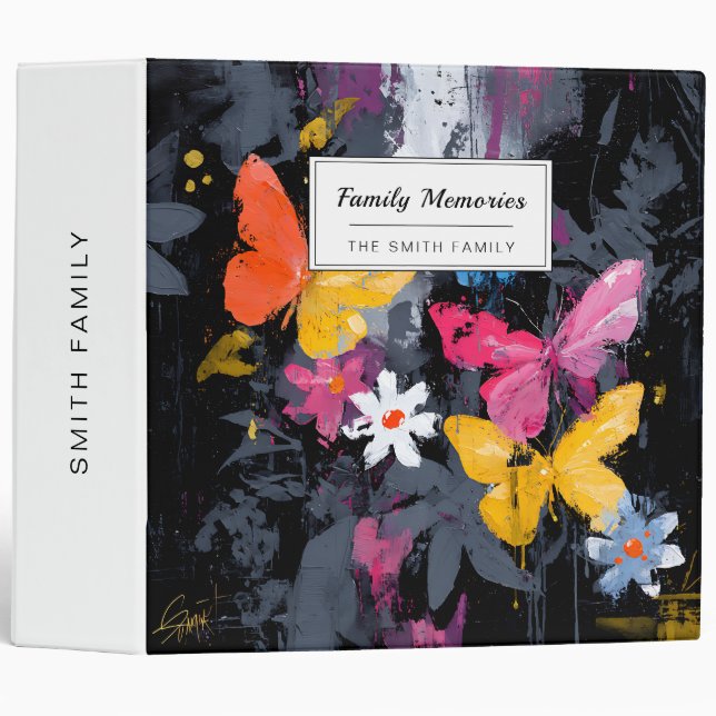 Vibrant Abstract Butterfly Flight (5) Binder (Front/Spine)