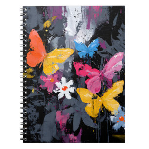 Vibrant Abstract Butterfly Flight (5) Notebook