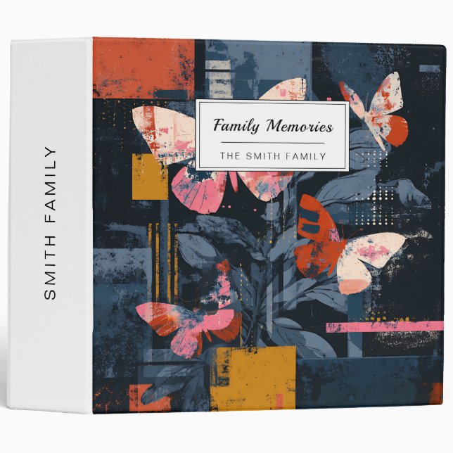 Vibrant Abstract Butterfly Flight (6) Binder (Front/Spine)