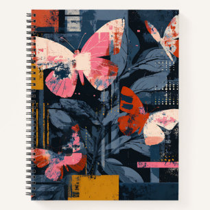 Vibrant Abstract Butterfly Flight (6) Notebook