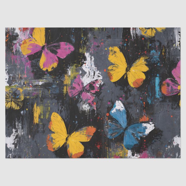 Vibrant Abstract Butterfly Flight (8) Tissue Paper (Front)
